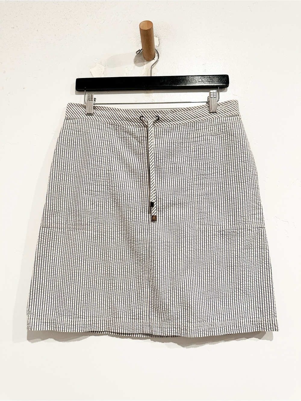 Lafayette 148 Blue & White Stripe Seersucker Skirt Size P
